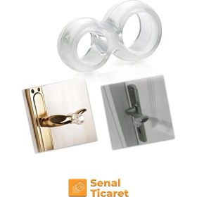 Resim Senal Ticaret 10LU Şeffaf Silikon Kapı Durdurucu Tutucu Pencere Kolu Stoperi Kapı Kolu Tamponu 