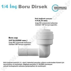 Resim 1/4 Inç Hortum Girişli Quick Boru Dirsek 