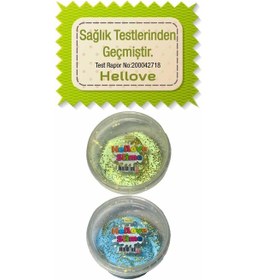 Resim Köpüklü ve Simli Slime 2 Renk Pofuduk Slaym Oyun Hamuru Slime 