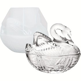 Resim Silike LuFei Kuğu Şekilli Epoksi Silikon Kalıp Kapaklı - 3D Detaylı Tüy Tasarımlı Takı Saklama Kabı, DIY El Sanatları için Reçine Kalıbı, Ev Dekoru, Kolye Pandantif Organizatörü, El İşi İçin Silikon Kalıplar, Dekoratif Kuğu Formu, Özenli İşçilik 