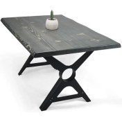 Resim Entema Doğal Ağaç Masif Kütük Masa Yemek Masası (Metal Ayak) 90CM x 180CM 