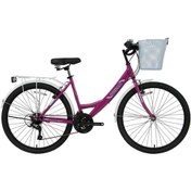 Resim Bisan Mabella Kadın Şehir Bisikleti 34cm V 24 Jant 21 Vites Mor Beyaz - 24 Mor 