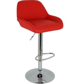 Resim Bürocci Texas Bar Taburesi - Kırmızı Deri - 9506S0116 Çok Renkli 
