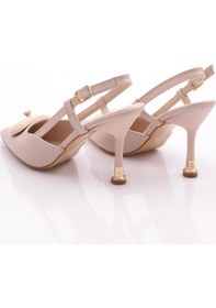 Resim Dgn 515 Kadin Taş Süslemeli Topuklu Ayakkabi Ten 