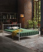 Resim Unimet Falez Çift Kişilik Ferforje Metal Karyola-beyaz (AHŞAP LATALI) 