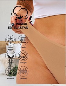 Resim Alya Underwear Kadın Külot Pamuklu String - 5 Adet Siyah Tanga S, M, L, Xl Ten 