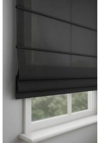 Resim Katlamalı Tül Perde Gri Keten Tül, Modern Ve Şık Tasarım Gri 