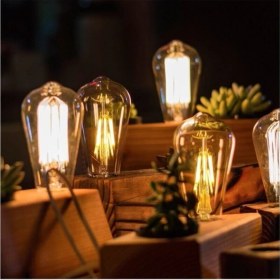 Resim Edison Rustik LED Ampul 3'lü Eko Paket Amber E27 Duy Armut Tipi ST64 Dekoratif 