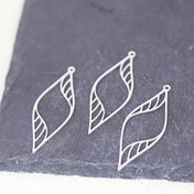 Resim 3 Adet Paslanmaz Çelik Yaprak Mücevher Kolye, Boşluk Geometrik Tasarım, DIY Takı Yapımı, El Yapımı Aksesuarlar için 