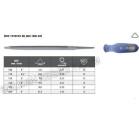 Resim Fett Tome İnce Testere Bileme Eğesi 125 mm 