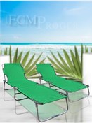 Resim Ecm Proger Katlanır Kademeli 2'li Paket Şezlong -yeşil 