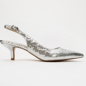 Resim Luvishoes Value Gümüş Desenli Kadın Topuklu Ayakkabı Gümüş 
