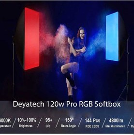 Resim Deyatech Softbox 60x90 CM 120 W RGB 3000-5500K Led Video Ve Fotoğraf Çekim Işıgı 