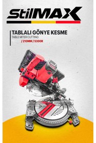 Resim stilmax Germany Alttan Üstten Kesim Tablalı Gönye Kesme Bakır Motor 210mm Ahşap Sunta Plastik Kesme 4000W 