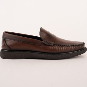 Resim Muggo Gentz Hakiki Deri Rahat Taban Erkek Günlük Klasik Loafer Ayakkabı Kahverengi 