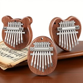 Resim Sevimli 8 Tuşlu Mini Kalimba Parmak Piyano, İdeal Arkadaş Hediyesi, Sevgililer Günü, Yetişkin Başlangıç Müzik Hediyesi, Cadılar Bayramı, Noel ve Şükran Günü 