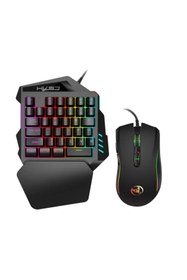 Resim 3DNOVAOFFİCİALTR HXSJ V100+ A869 7200 DPI 7 RGB ışıklı Klavye+ Mouse-(5775) - VOANFD6773-7012 