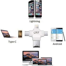 Resim Mobitell Apple Uyumlu iPhone Micro Usb Type-C Tf Kart Okuyucu Reader 