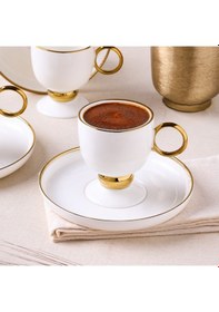 Resim Aryıldız Margaux Gold 6 Kişilik Kahve Fincan Takımı Gold 