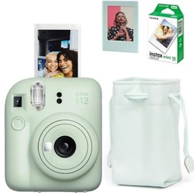 Resim Fujifilm Instax Mini 12 Fotoğraf Makinesi-10lu Film-büzgülü Kılıf Ve Mıknatıslı Çerçeve Seti 2 Yeşil 
