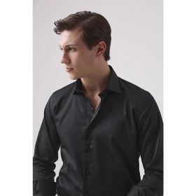 Resim D'S Damat Ds Damat Slim Fit Siyah Düz Gömlek 4HE02DY05006M 