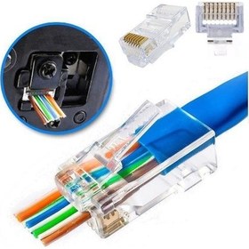 Resim Yeni Nesil Rj45 Konnektör Ez Rj45 Konnektör 50 Adet 