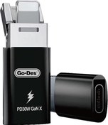 Resim Go Des Gd-Ct029 Pd30W Gan Teknolojili Type-C To Lightning & Usb-A Otg Çok Yönlü Dönüştürücü Adaptör Go-Des