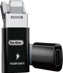 Resim Go Des Gd-Ct029 Pd30W Gan Teknolojili Type-C To Lightning & Usb-A Otg Çok Yönlü Dönüştürücü Adaptör 