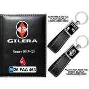 Resim Plakanıza Özel Gleria Logolu Siyah Ruhsat Kabı Ve Anahtarlık 