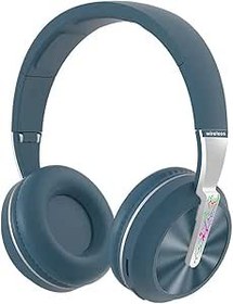 Resim Coverzone Kablosuz Kulaklık Renkli Desenli Aux Kablo TF Kart Desteği Konforlu Kaliteli Müzik Colorful Light (MAVİ-GÜMÜŞ) 