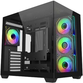 Resim Cooler Master Elite 681 TG E681-KHNN85-S00 4x120mm ARGB Fan ATX Siyah 850W ATX 3.1 - PCIE 5.0 80+ Gold Mid Tower Gaming (Oyuncu) Kasası 