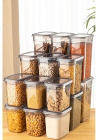 Resim Vienev Etiketli Peggy Dikdörtgen Saklama Kabı 18'li Antrasit 