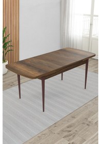 Resim Canisa Exve Serisi 80x132 Açılabilir Barok Ahşap Desen Masa Takımı Ve 4 Antrasit Sandalye Masa Barok Ahşap Desen Sandalyeler Antrasit 