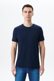 Resim Ar-ma Erkek Bisiklet Yaka Tişört Regular Fit%95 Pamuk%5 Likra Süprem Basic Baskısız Y29344453002 Lacivert-L1 