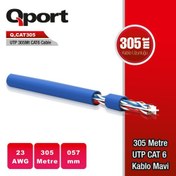 Resim QPORT Q-CAT6 Q-CAT6 305 METRE UTP 23AWG 0,57MM NETWORK AĞ KABLOSU 