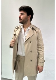 Resim Krem Erkek Trençkot Krem 