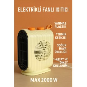 Resim Lina 2000W Elektrikli Fanlı Isıtıcı – Termostatlı, Termik Kesicili, Soğuk Hava Özellikli 