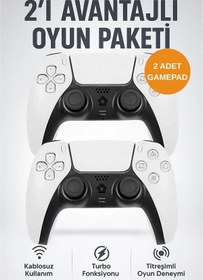 Resim chimon 2Lİ PAKET T28 Bluetooth Oyun Kolu Ps4 Ps5 Ve Pc Uyumlu Wireless Kablosuz Oyun Kolu Joystick 