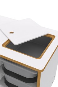 Resim Pratico Soho - Çocuk Çalışma Masası Oyun Ve Etkinlik Masası Gri Sepetli 