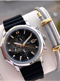 Resim Lee Cooper İtalyan Tasarım Bileklik Hediyeli Silikon Kordon 5 Atm Erkek Kol Saati Elc.08238.351 Gümüş 