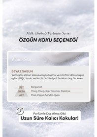 Resim 6 Hyalüronik Asitle Nemlendiren Parfümlü Vücut Losyonu Mılk Baobab Perfume Body Lotion White Soap 