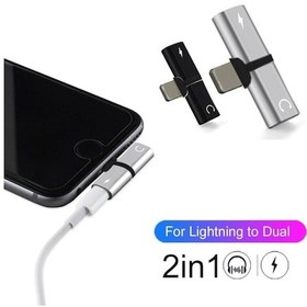 Resim Apple Uyumlu iPhone 7 8 X Şarj ve Kulaklık Birleştirici - Siyah 