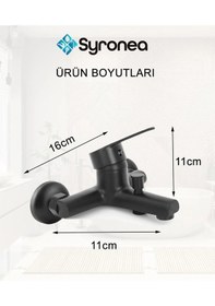 Resim Defne Mat Siyah Delta Banyo Duş Bataryası Kollu Aç Kapa Musluk Siyah 