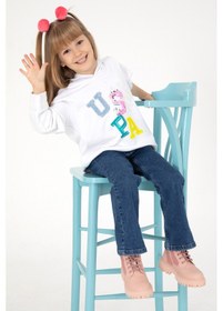 Resim U.S. Polo Assn. Kız Çocuk Beyaz Kapüşonlu Sweatshirt 50298119-VR013 