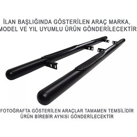 Resim Sportage 2005-2010 Uyumlu Krom Ø70 Yan Basamak Tubular C Modeli Siyah 