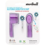 Resim Steriball Şarjlı Diş Fırçası Hijyenik Koruyucu Kap - Mor 2'li 