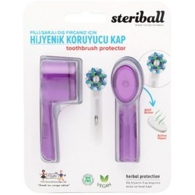 Resim Steriball Şarjlı Diş Fırçası Hijyenik Koruyucu Kap - Mor 2'li 