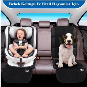 Resim RevuBaby Araba Koltuğu Koruyucu Organizatör Cepli Çocuk Bebek Oto Koltuğukalın Dolgu Suya Dayanıklı 2 Adet 