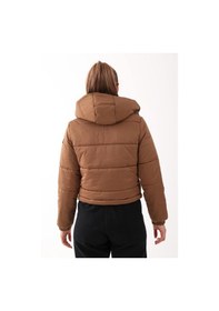 Resim Maraton Sportswear Regular Kadın Kapşonlu Uzun Kol Basic Taba Mont 21288-taba Taba 