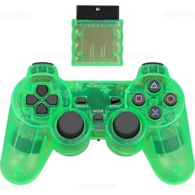 Resim Yeşil-kablosuz Gamepad Sony Ps2 Denetleyicisi İçin Playstation 2 Konsolu Joystick Çift Titreşim Şok Joypad Usb Pc Oyun Kontrolü 